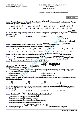 Đề thi KSCL học kì II môn Toán
